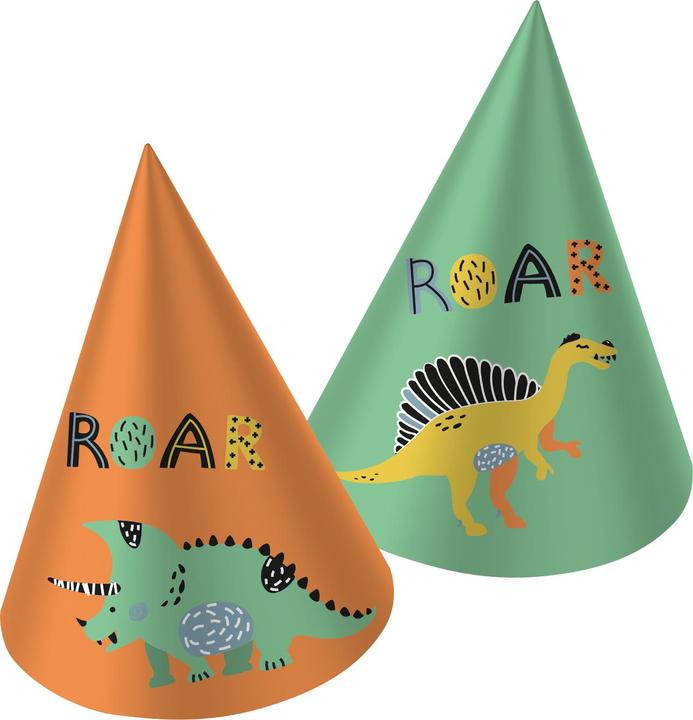 Folat Papier Partyhüte Dino Roars, 6St.