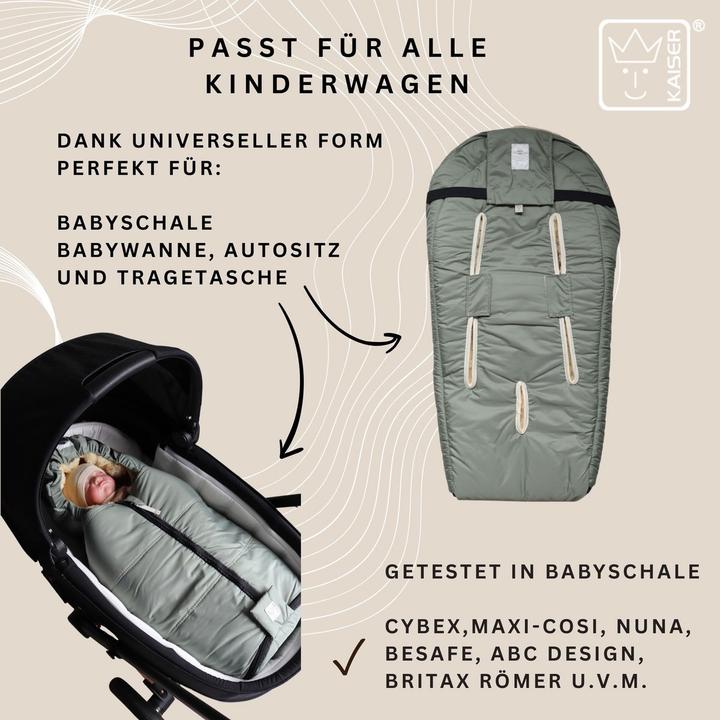 Produktbild Kaiser Baby Kaiser Babyschalen Fusssack aus Lammfell Naadja, salbei green/grey