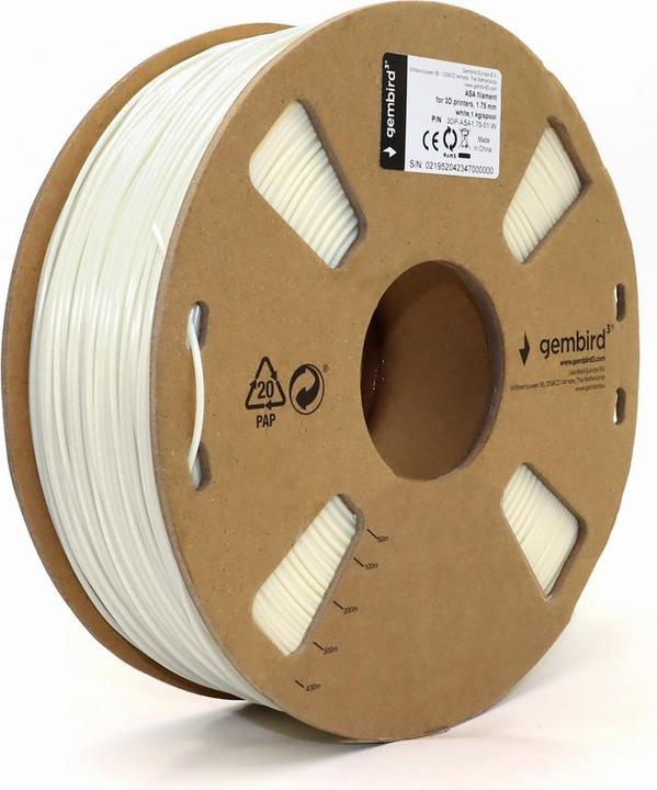 Actual product image Gembird 3D printer PETG plastic filament 1.75 mm black (ASA, 1.75 mm, 1000 g)