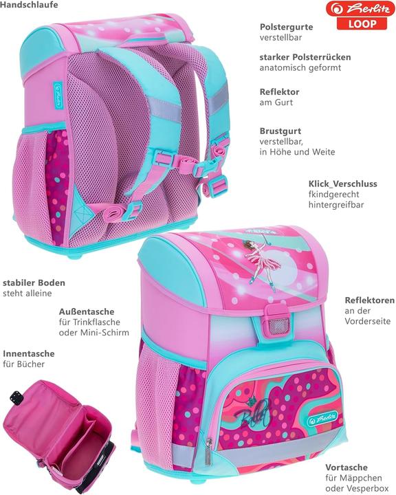 Immagine prodotto Herlitz Ballet Love Schulranzen-Set (16 l)