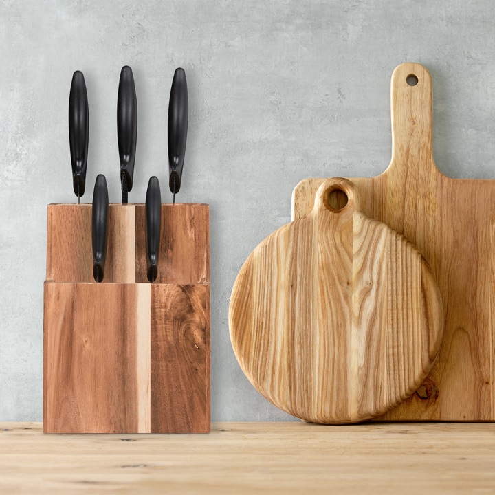 Actual product image Relaxdays Knife Block with Bristle Insert, For 11 Pieces