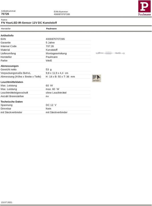 Produktbild Paulmann YourLED IR-Sensor