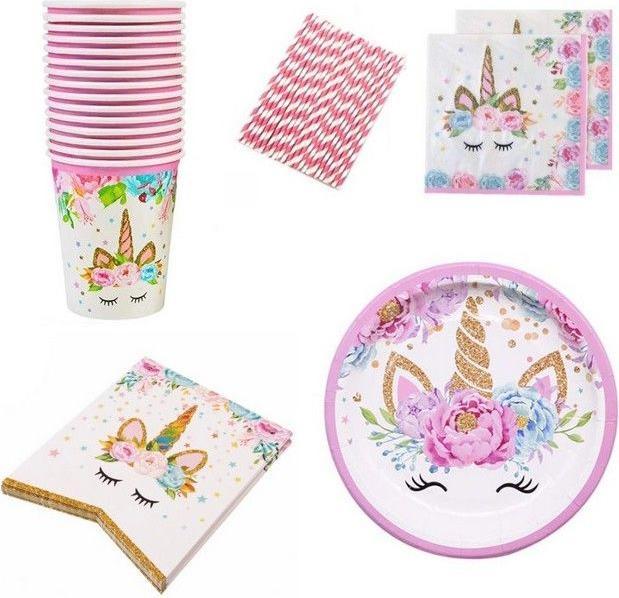 Produktbild MU Style Einweg Geschirr Einhorn (65-tlg. Set) (65x)