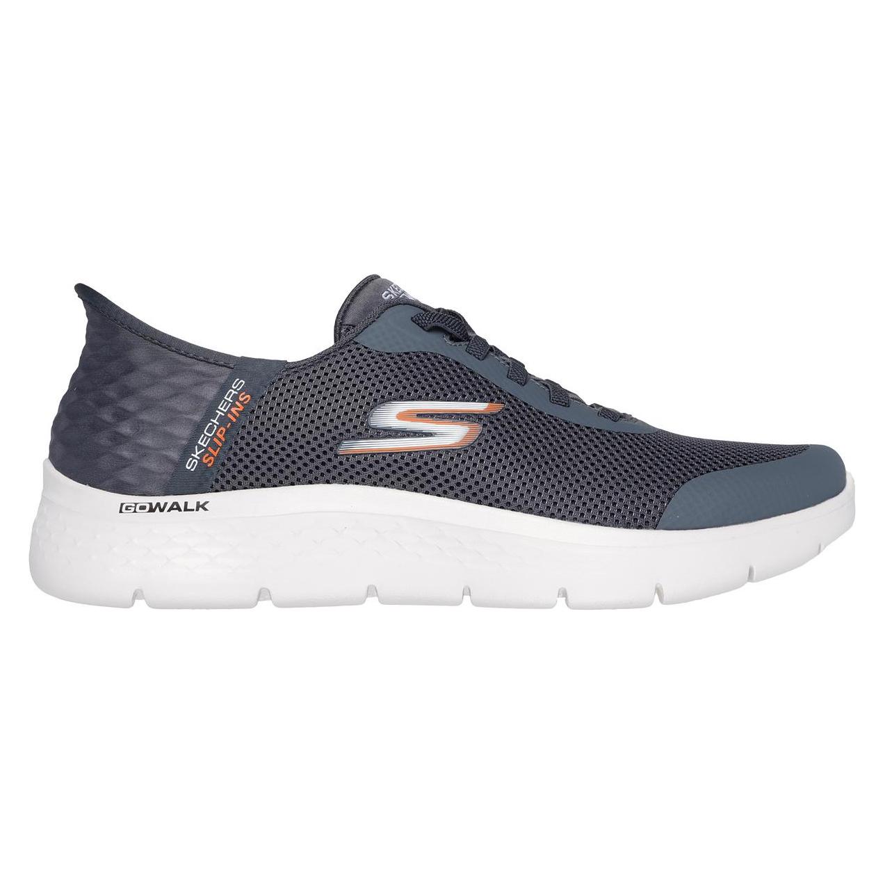 Skechers, Herren, Sneakers, Herren Go Walk Flex Hands Up Schuhe, Mehrfarbig, Grau, (43.5)