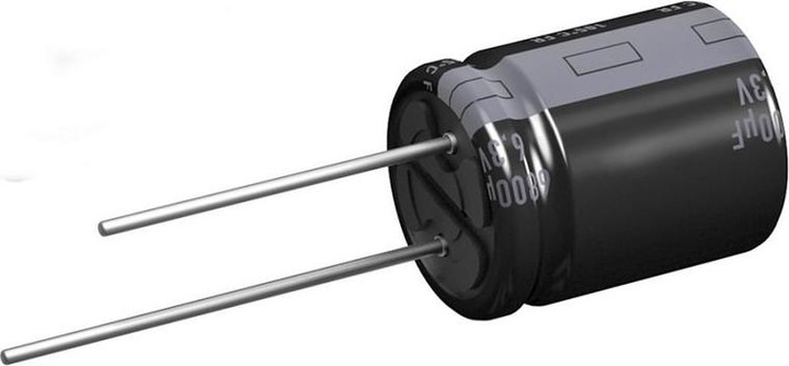 Actual product image Panasonic Electrolytic capacitor, radial, 1000uF, 250uA, 25V, 2.6A