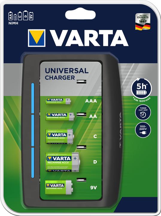Varta Chargeur universel (1 pcs, C, D, AAA, AA, Chargeurs sans batterie)