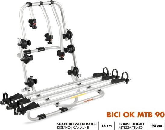 Immagine prodotto Fabbri Portabici posteriore per 3 MTB 90cm