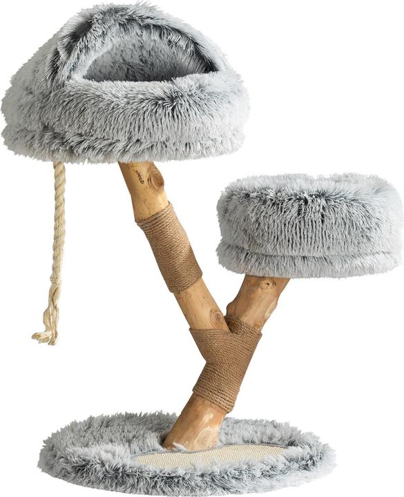 Fudajo Designer-Kratzbaum (80 cm, Grau, Creme)