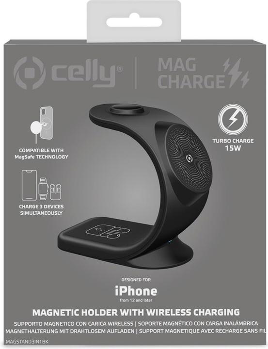 Actual product image Celly MAGSTAND3IN1 - MagSafe Wireless Charger (15 W)