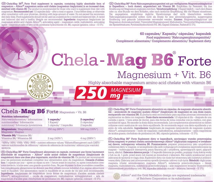Nährwerte und Zutaten Olimp Sport Nutrition Chela-Mag B6 Forte (60 Caps.) (1 Stück, Kapseln)