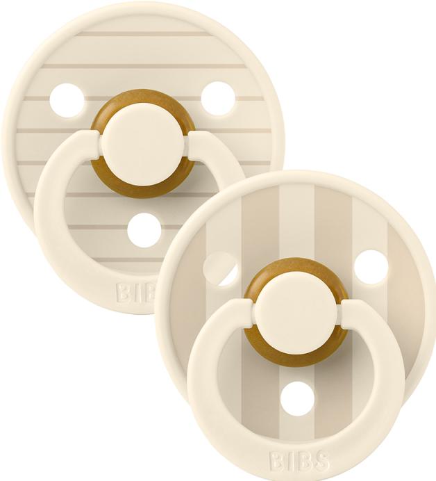 Immagine prodotto Bibs Studio Nuggi Colour 2 PACK Latex Round 0-6m Pin Ivory Vanilla Mix (2 x, fino a 6 M.)
