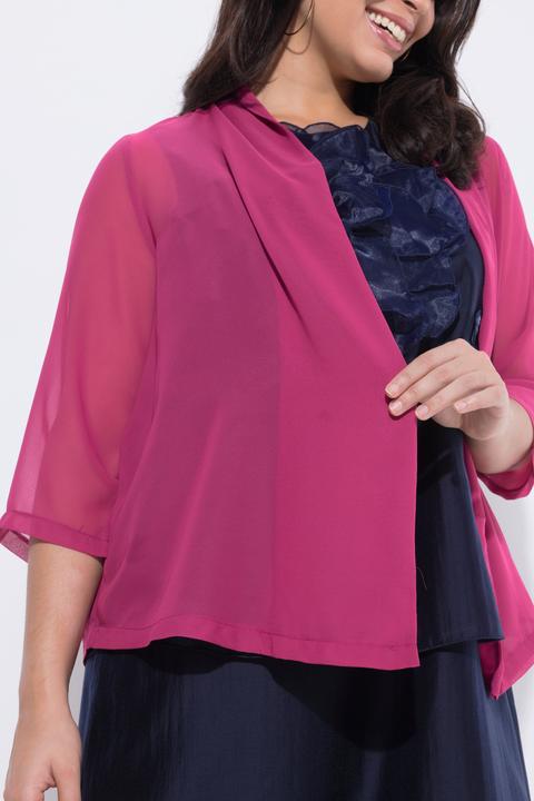 Actual product image Ulla Popken Oversized Shawl Collared Chiffon Jacket (62)