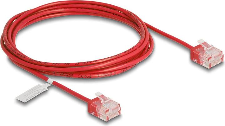 Produktbild Delock RJ45 Netzwerkkabel Cat.6 UTP Ultra Slim 2 m rot mit k (U/UTP, CAT6, 2 m)