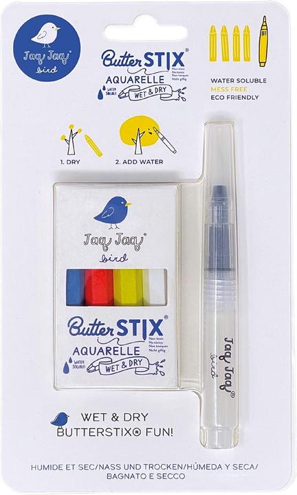 Actual product image Jaq Jaq Bird 4 Chalk Butterstix with watercolour pencil (4x)