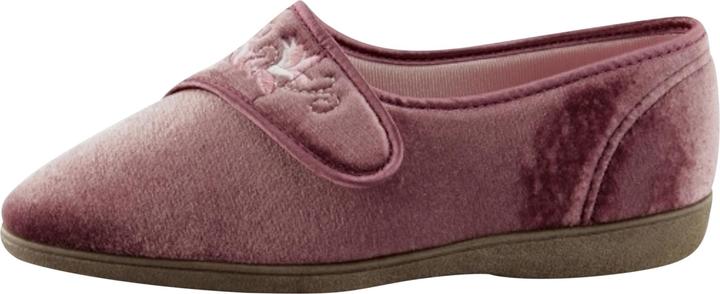 Actual product image Universal Textiles Jolene slippers with velcro fastening and floral motif (39)
