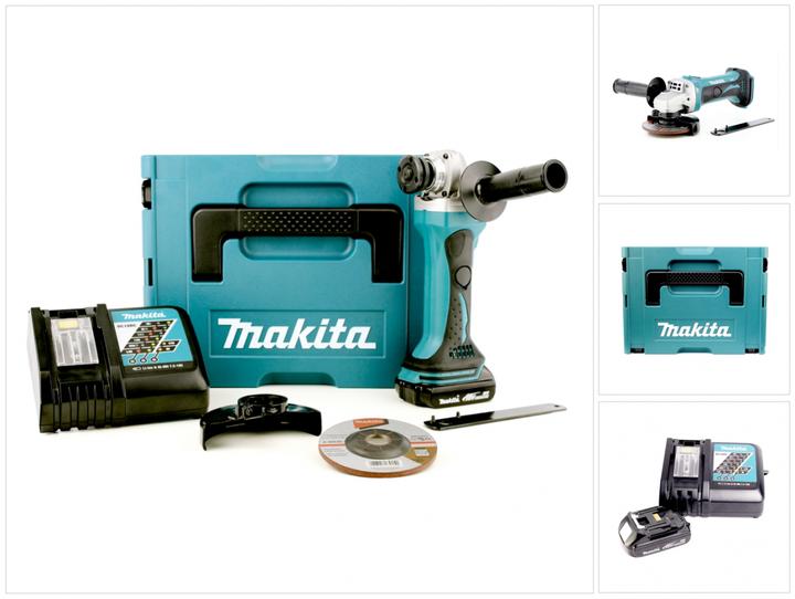 Image du produit Makita DGA 452 Kit Y1J-D 18 V Meuleuse sans fil Ø 115 mm avec boîtier MAKPAC inclus Batterie BL 1815 (115 mm)