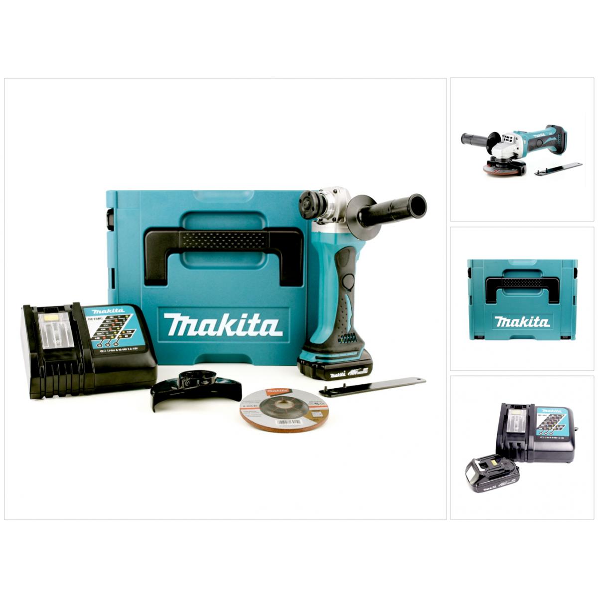 Makita, Smerigliatrice angolare, DGA 452 RY1J Smerigliatrice angolare a batteria 18V / 115 mm in valigetta Makpac + 1x Batteri (115 mm)