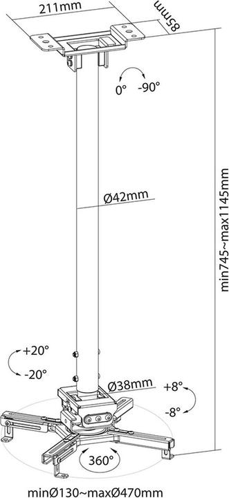 Actual product image Neomounts Projector Ceiling Mount (Ceiling)