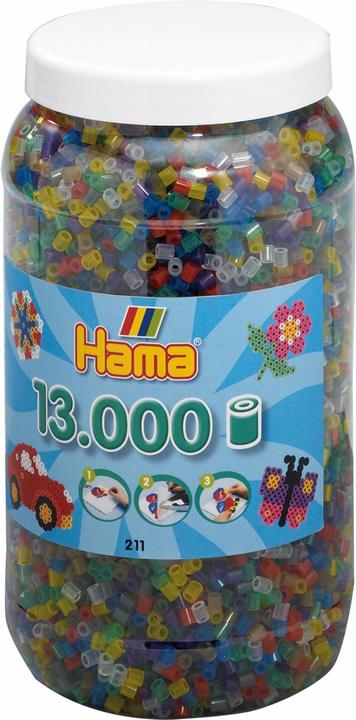 Actual product image Hama Perlen Strijkkralen in Pot - Transparantmix (053), 13.000st.