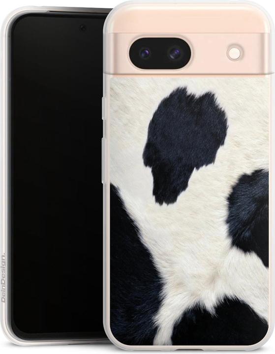 Actual product image DeinDesign Slim Case für Google Pixel 8a Silikon Hülle Ultra Dünn Handyhülle Animal-Look Animalprint Kuhfell (Google Pixel 8a)