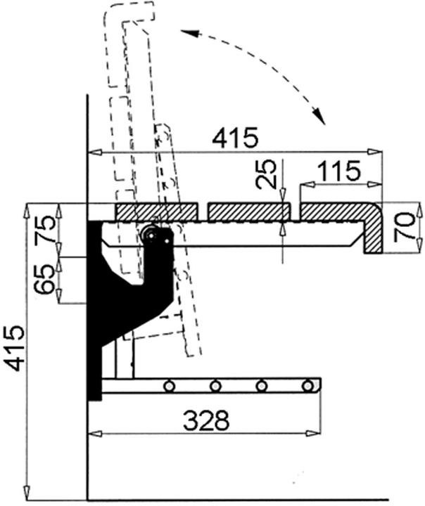 Produktbild Makk Sitzbank-Klappkonsolen für Schulen, Sporthallen, usw. (abklappbar / ohne Schuhrostauflage)