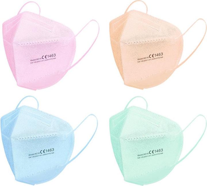 Produktbild Kangcheng FFP2 Masken Grippe AtemSchutz EUzertifiziert PASTELL assortiert 4x (FFP2, 20 x)