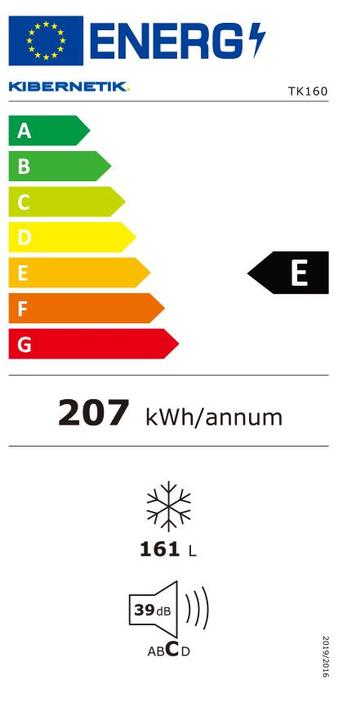Etichetta energetica Kibernetik Congelatore FSP 161 litri No Frost (Struttura autonoma, 161 l)