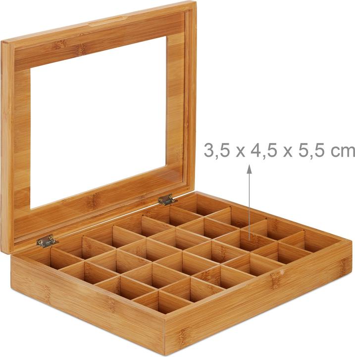 Image du produit Relaxdays Boîte à thé, 24 compartiments