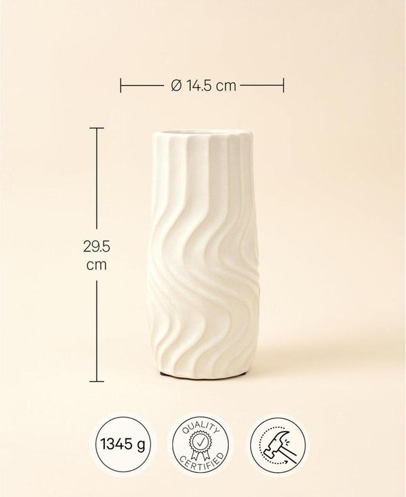 Produktbild Esmée Glasierte Vase mit Twist (1 x, 12 x 12 x 29 cm, 4.18 l)