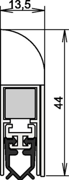 Productafbeelding Athmer Pakking Wind-Ex 1-310 1-zijdig lengte 860 mm aluminium zilver geanodiseerd