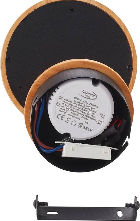 Actual product image Lindby Manel LED spotlight wood 1-light (280 lm)