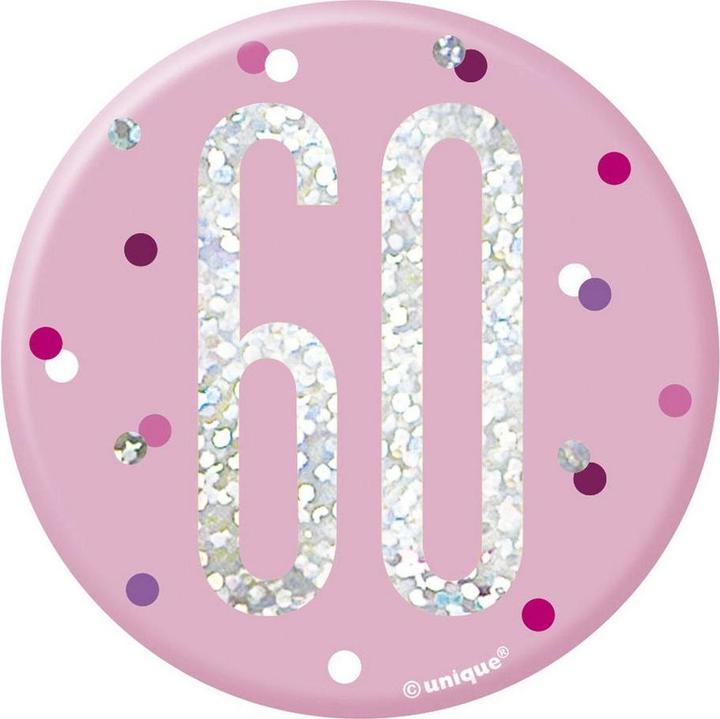 Actual product image Unique Party Number 60th Birthday Badge