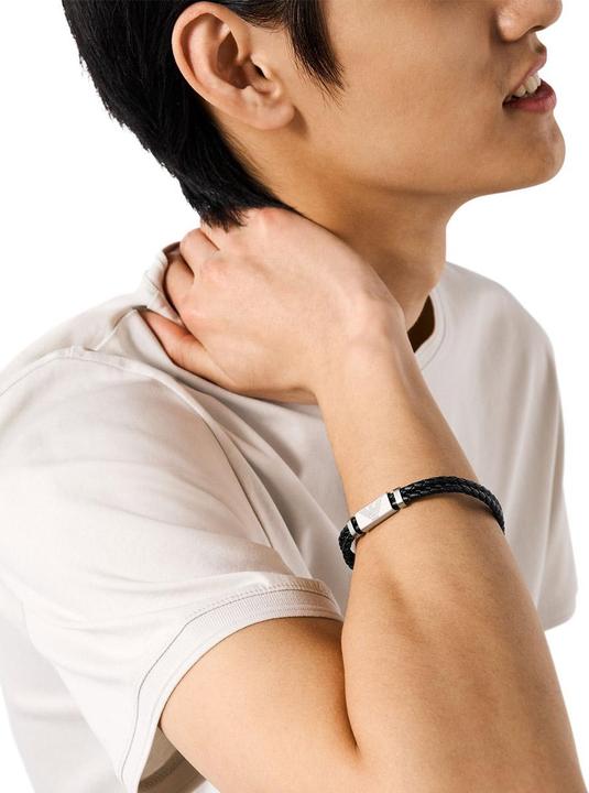 Image du produit Emporio Armani Armband EAGLE LOGO (21.50 cm, Acier inoxydable, Cuir)