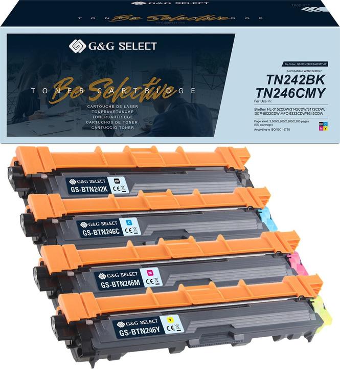 Actual product image G&G Toner replaces Brother TN-242BK/TN-246CMY Compatible Combi-Pack Black, Cyan, Magenta, Yellow TN- (FC)