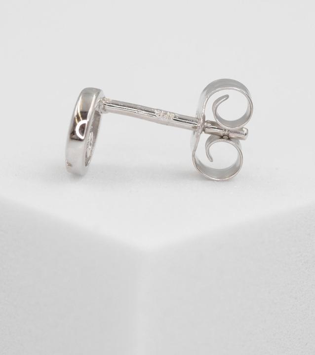 Image du produit Muau Boucles d'oreilles simples en or blanc 750 zirconium 6mm (Or blanc 750/18K)