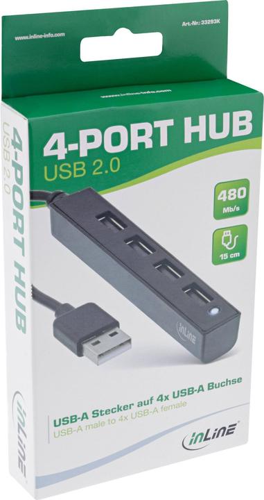 Produktbild InLine USB 2.0 4-Port Hub (USB-A, 4 Ports)