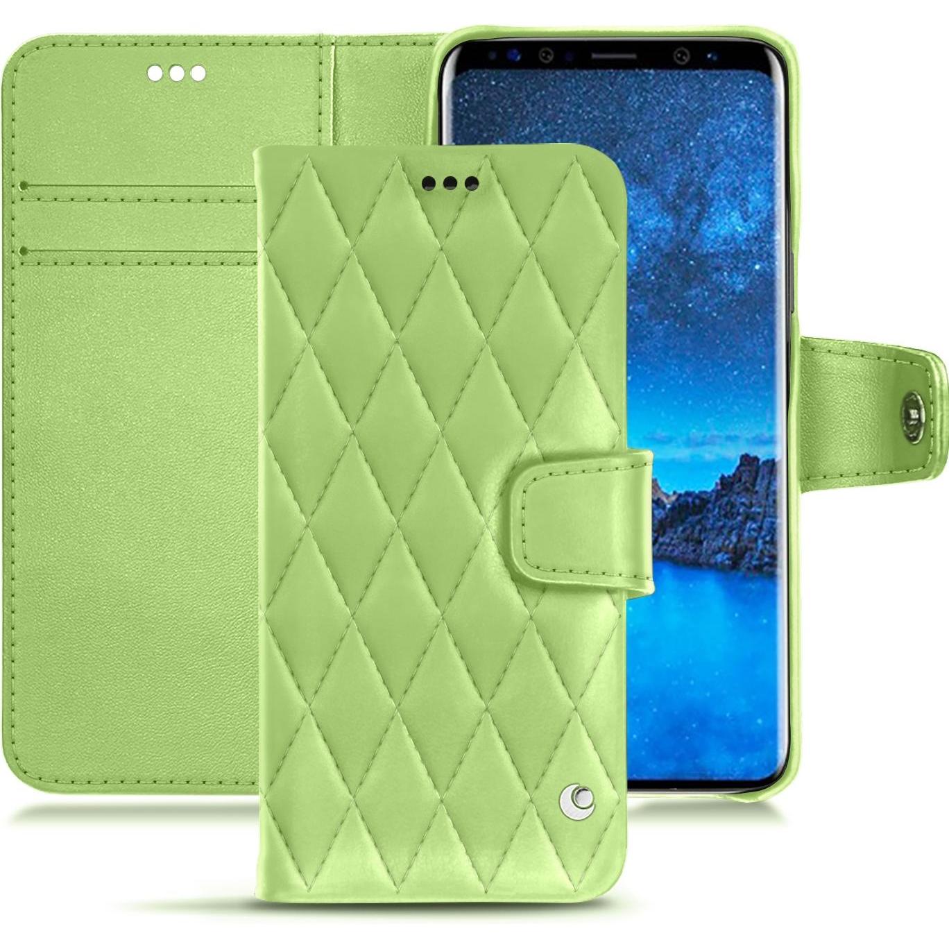 Thumbnail - Noreve Lederschutzhülle Wallet (Samsung Galaxy S9+), Smartphone Hülle, Grün