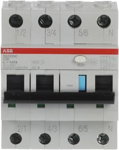 Produktbild ABB DS203NCA-C20/0,03 FI/LS-Schalter DS203NCA-C20/0,03 6kA, 3P+N, Typ A, C 20, 3