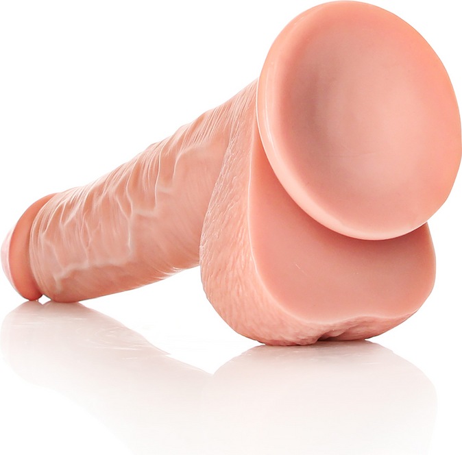 Actual product image RealRock Straight Realistic Dildo with Balls and Suction Cup - 12"/ 30,5 cm