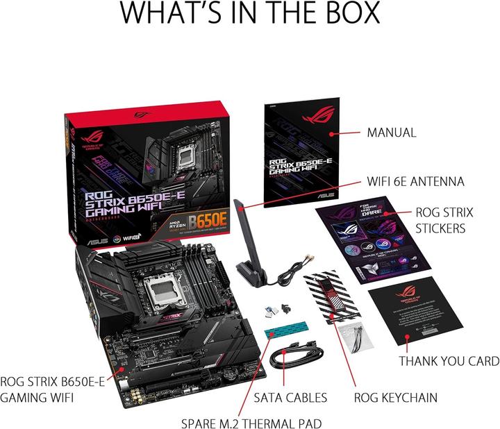 Produktbild ASUS ROG STRIX B650E-E GAMING WIFI (AM5, AMD B650E, ATX)