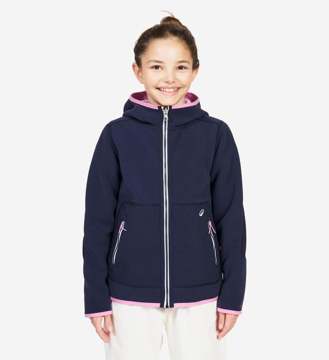 Actual product image Tribord Fleece jacket sailing kids warm reversible 500 navy blue/pink (128)
