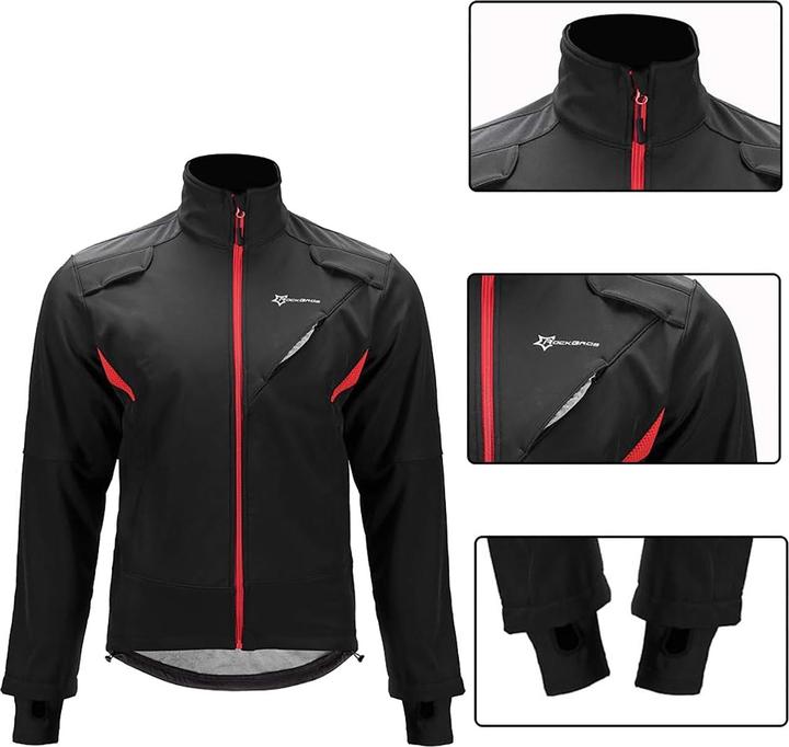 Actual product image Rockbros YPW021 Windproof Cycling Sports Jacket Size XL - Black (XL)