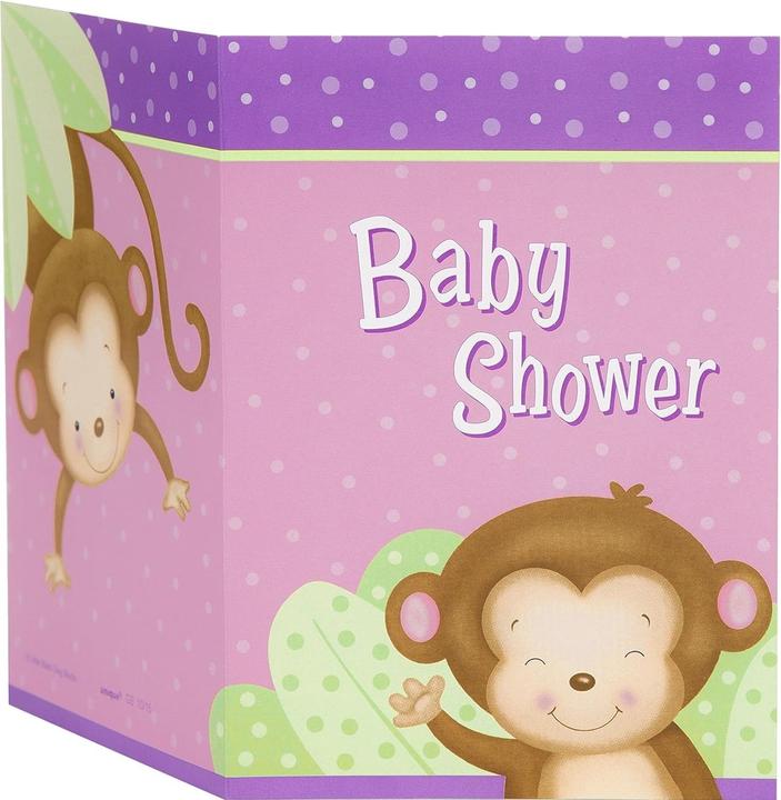 Actual product image Unique Party Monkey Baby Shower Invitations (Pack of 8) (8 pcs.)