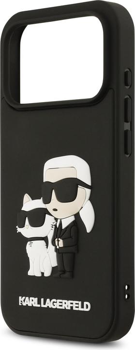 Produktbild Karl Lagerfeld Back panel cover Apple iPhone 17 Pro Silicone 3D Rubber Karl and Choupette Case Black (Apple iPhone 17 Pro)