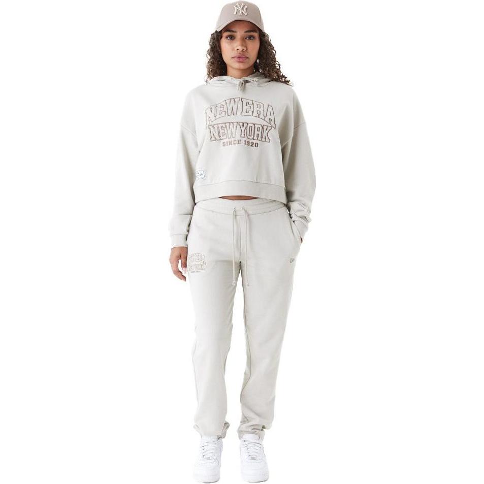 Thumbnail - New Era, Damen, Pullover, Ladies Cropped Fleece Hoody stone beige - S, Beige, (S)