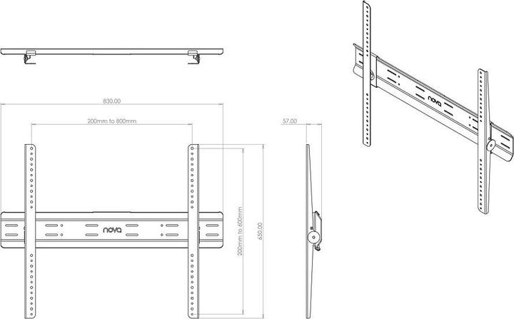 Produktbild Nova TV Wandhalterung bis VESA 800x600, bis 50kg (18897.64", 50 kg)