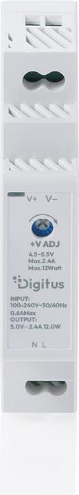Productafbeelding Digitus 5V / 2.4A / 12W Step-Shape DIN-Rail Netzteil (Ultra-Slim, Class II)