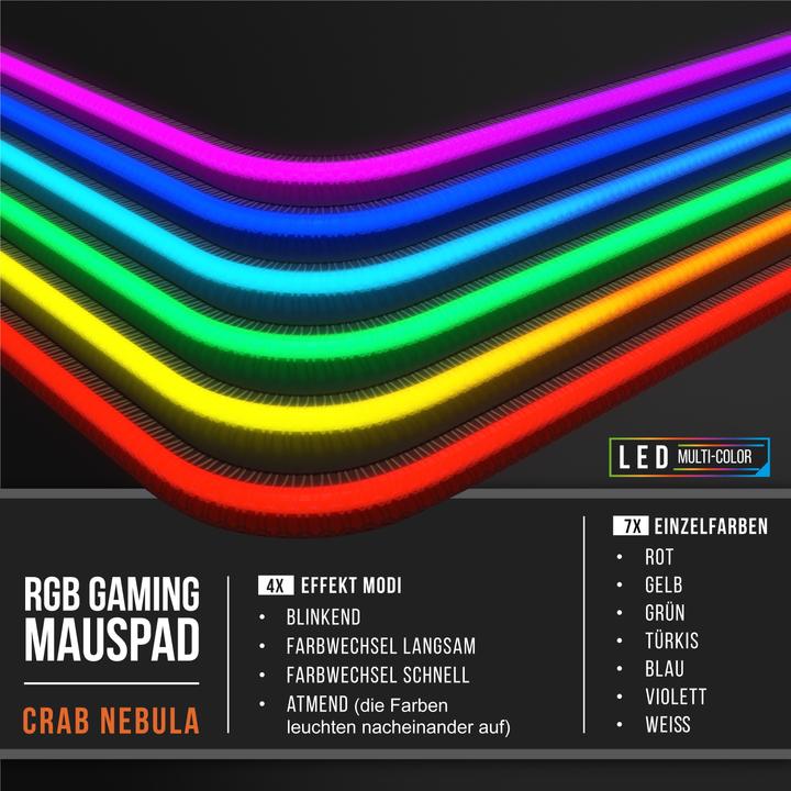 Immagine prodotto Titanwolf Tappetino per mouse da gioco, tappetino per mouse RGB XL, 800 x 300 mm, migliora precisione e (XL)
