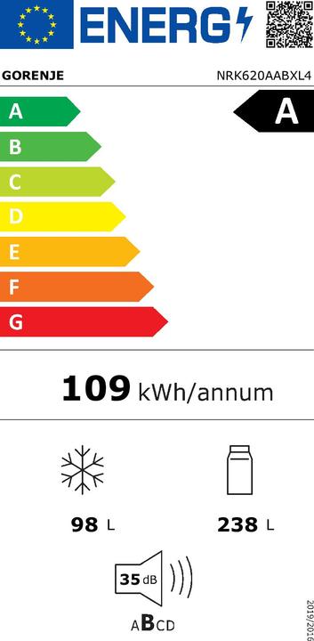 Energie-Label Gorenje NRK620AABXL4 (336 l)