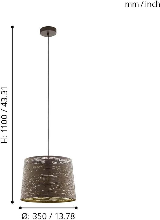 Actual product image EGLO Pendant lamp SEGEZIA 1x E27 Mocha (E27)